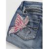 imageSOLY HUX Womens Y2k Butterfly Embroidery Distressed Jean Shorts Vintage Low Rise Mini Denim ShortsBlue Embroidery