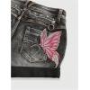 imageSOLY HUX Womens Y2k Butterfly Embroidery Distressed Jean Shorts Vintage Low Rise Mini Denim ShortsLight Grey Butterfly