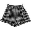 imageSOLY HUX Toddler Girls Plaid Shorts Elastic Waist Wide Leg Ruffle Hem Loose Casual Summer ShortsBlack Plaid