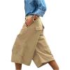 imageSOLY HUX Womens Cargo Capri Pants Casual Summer Baggy Shorts with PocketsPlain Khaki