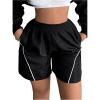 imageSOLY HUX Womens Elastic Waist Track Shorts Summer Casual Workout Athletic Shorts with PocketsPlain Black