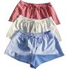 imageSOLY HUX Womens Plaid Shorts 3 Packs Drawstring Elastic Waist Gingham Lounge Bottoms Summer ClothesBlue White Red