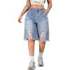 imageSOLY HUX Womens Ripped Denim Shorts Y2k Distressed Wide Leg Raw Hem Summer Bermuda ShortsPure Light Blue