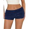 imageSOLY HUX Womens Sequin Shorts Elastic Low Rise Y2k Party Streetwear Mini ShortsPure Dark Blue