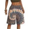 imageSOLY HUX Womens Summer Tie Dye Shorts Elastic Waist Wide Leg Loose Sports Bermuda Shorts StreetwearGrey Multi