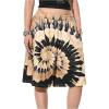 imageSOLY HUX Womens Summer Tie Dye Shorts Elastic Waist Wide Leg Loose Sports Bermuda Shorts StreetwearKhaki Multi