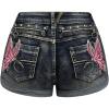 imageSOLY HUX Womens Y2k Butterfly Embroidery Distressed Jean Shorts Vintage Low Rise Mini Denim ShortsBlue Butterfly