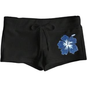 imageSOLY HUX Womens Floral Print Skinny Mini Shorts Tie Front Elastic Waist Casual Summer Short PantsBlack Floral