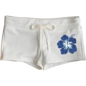imageSOLY HUX Womens Floral Print Skinny Mini Shorts Tie Front Elastic Waist Casual Summer Short PantsWhite Blue Floral