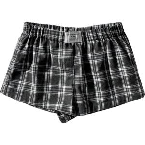 imageSOLY HUX Womens Plaid Pajama Shorts Elastic Low Rise Y2k Casual Summer Sleep Pj Lounge ShortsBlack and White Plaid