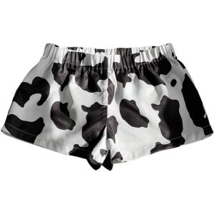 imageSOLY HUX Womens Plaid Pajama Shorts Elastic Low Rise Y2k Casual Summer Sleep Pj Lounge ShortsMulticolor Cow Print