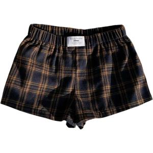 imageSOLY HUX Womens Plaid Pajama Shorts Elastic Low Rise Y2k Casual Summer Sleep Pj Lounge ShortsOrange Plaid