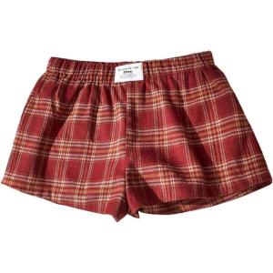 imageSOLY HUX Womens Plaid Pajama Shorts Elastic Low Rise Y2k Casual Summer Sleep Pj Lounge ShortsRedwood Plaid