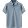 imageSOLY HUX Classic Golf TShirt for Men Short Sleeve Collar Business Tops Summer Tee ShirtsDusty Blue