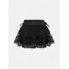 imageSOLY HUX Girls Cute Mini Skirts High Waisted Ruffle Layered Skirts Swing Flowy Skater Tennis SkirtBlack Lace