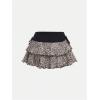 imageSOLY HUX Girls Cute Mini Skirts High Waisted Ruffle Layered Skirts Swing Flowy Skater Tennis SkirtBlack White Leopard