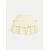 imageSOLY HUX Girls Cute Mini Skirts High Waisted Ruffle Layered Skirts Swing Flowy Skater Tennis SkirtPlain Beige