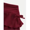 imageSOLY HUX Girls Cute Mini Skirts High Waisted Ruffle Layered Skirts Swing Flowy Skater Tennis SkirtPlain Burgundy