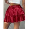 imageSOLY HUX Girls Cute Mini Skirts High Waisted Ruffle Layered Skirts Swing Flowy Skater Tennis SkirtPure Red