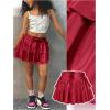imageSOLY HUX Girls Cute Mini Skirts High Waisted Ruffle Layered Skirts Swing Flowy Skater Tennis SkirtPure Red