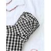 imageSOLY HUX Girls Gingham Tops Y2K Cute Blouse Summer Sweetheart Neck Shirts Aesthetic ClothesBlack Gingham