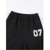 imageSOLY HUX Girls Sporty Outfits Number Graphic Jersey Shirt and Baggy Sweatpants Suit 2 Piece SetBlack and White