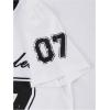 imageSOLY HUX Girls Sporty Outfits Number Graphic Jersey Shirt and Baggy Sweatpants Suit 2 Piece SetBlack and White