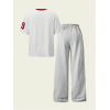 imageSOLY HUX Girls Sporty Outfits Number Graphic Jersey Shirt and Baggy Sweatpants Suit 2 Piece SetWhite Grey 79