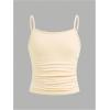 imageSOLY HUX Girls Tank Tops 3 Packs Cute Ruched Spaghetti Strap Camisole Slim Fit UndershirtsApricot Yellow Pink