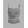 imageSOLY HUX Girls Tank Tops 3 Packs Cute Ruched Spaghetti Strap Camisole Slim Fit UndershirtsBeige Grey Black