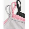 imageSOLY HUX Girls Tank Tops 3 Packs Cute Ruched Spaghetti Strap Camisole Slim Fit UndershirtsPink Grey Black