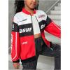 imageSOLY HUX Girls Zip Up Bomber Jacket Y2k Long Sleeve Racing Motorcycle Outerwear StreetwearRed Multi