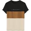 imageSOLY HUX Mens Color Block Graphic Tees Print Short Sleeve Round Neck T Shirt Top Black and Brown Letter Medium