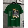 imageSOLY HUX Mens Graphic Tees Figure Letter Print Short Sleeve Designer T Shirt Summer Tee TopsDark Green Figure