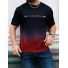 imageSOLY HUX Mens Letter Print Short Sleeve T Shirt Round Neck Summer Casual Tee TopsRed and Black