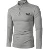 imageSOLY HUX Mens Long Sleeve Henley Shirts Button Mock Neck Work Office T Shirt Business Casual TopPlain Grey