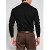 imageSOLY HUX Mens Long Sleeve Ribbed Work Shirts Pullover Collared Business Casual Tops Office ClothesPure Black