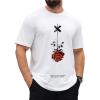 imageSOLY HUX Mens Oversized T Shirts Graphic Tees Summer Short Sleeve Crew Neck Baggy Vintage TopsWhite Floral