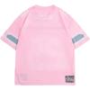 imageSOLY HUX Mens Short Sleeve Jersey Shirts V Neck Graphic Tees Mesh Loose Summer Sporty Tshirt Tops Pink Number Small