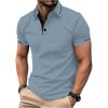 imageSOLY HUX Classic Golf TShirt for Men Short Sleeve Collar Business Tops Summer Tee ShirtsDusty Blue
