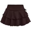 imageSOLY HUX Girls Cute Mini Skirts High Waisted Ruffle Layered Skirts Swing Flowy Skater Tennis SkirtPlain Brown