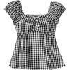 imageSOLY HUX Girls Gingham Tops Y2K Cute Blouse Summer Sweetheart Neck Shirts Aesthetic ClothesBlack Gingham