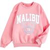 imageSOLY HUX Girls Graphic Letter Print Sweatshirt Crewneck Long Sleeve Cute Drop Shoulder Pullover TopsLight Pink Letter Print