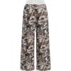 imageSOLY HUX Girls Y2k Camo Sweatpants Elastic Waist Wide Leg Baggy Pants with Pockets StreetwearArmy Green Maple Leaf