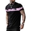 imageSOLY HUX Mens Color Graphic Letter Print Short Sleeve T Shirt Casual Summer Tee TopsBlack Tropical