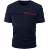 imageSOLY HUX Mens Letter Print Short Sleeve T Shirt Round Neck Summer Casual Tee TopsDark Blue