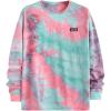 imageSOLY HUX Mens Long Sleeve Shirts Tie Dye Letter Tshirt Crew Neck Casual Tee TopsPink Green Multi