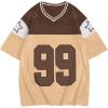 imageSOLY HUX Mens Short Sleeve Letter Graphic Tees Crew Neck Drop Shoulder Jersey Tee Shirt StreetwearBrown Letter