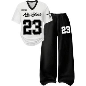 imageSOLY HUX Girls Sporty Outfits Number Graphic Jersey Shirt and Baggy Sweatpants Suit 2 Piece SetBlack White 23