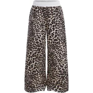 imageSOLY HUX Girls Y2k Camo Sweatpants Elastic Waist Wide Leg Baggy Pants with Pockets StreetwearMulticolor Leopard